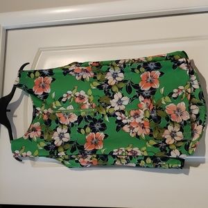 Floral print zip top tank